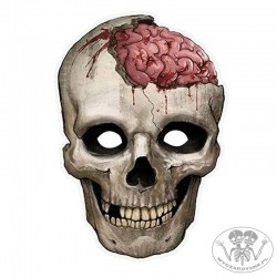 Maska papierowa na Halloween - Czaszka z mózgiem